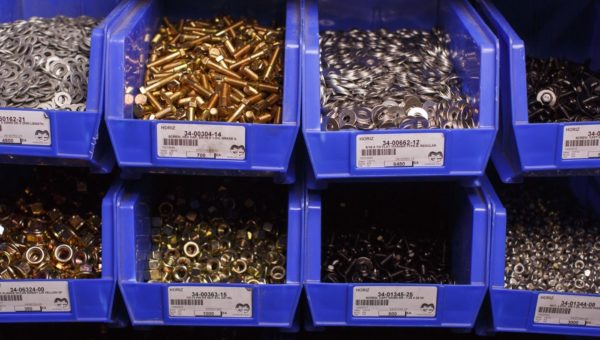 fasteners in bins